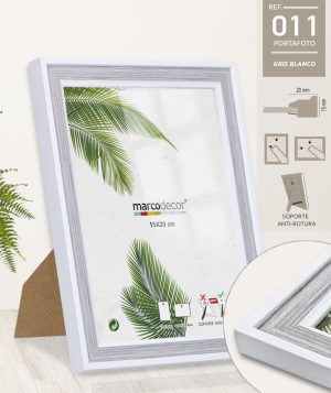MARCO DECOR COLOR BLANCO/GRIS/BLANCO 24x30 CM