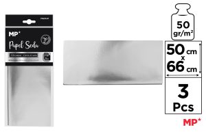 PAPEL SEDA METALIZADO 50 x 66 cm 3 Uds.