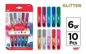 Pegamento con brillantina 10 colores x 6 g/set