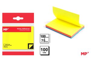 NOTAS ADHESIVAS NEÓN 100 HOJAS NEÓN