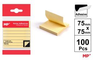 NOTAS ADHESIVAS 75 x 75 mm 100 HOJAS PAPEL RAYADO