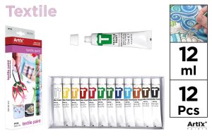 PINTURA TEXTIL 12 TUBOS