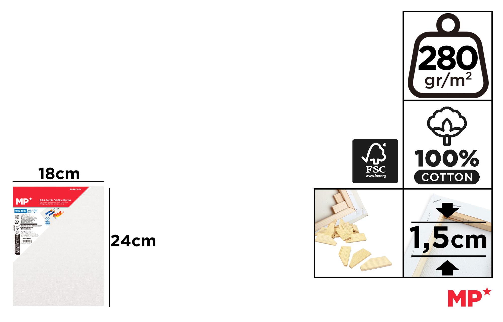 LIENZO 280 g/m² 6 Uds. 18 x 24 cm