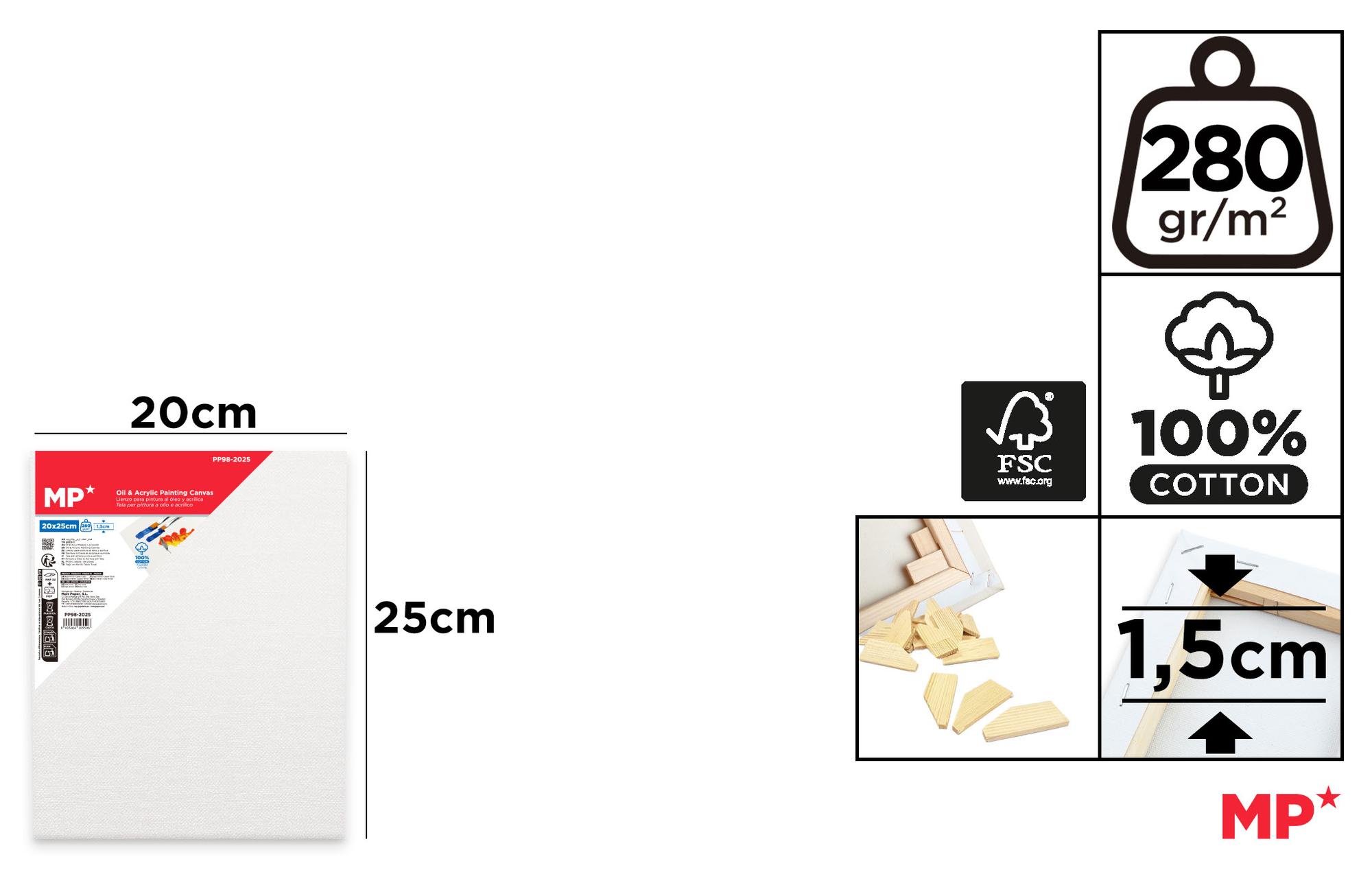 LIENZO 280 g/m² 6 Uds. 20 x 25 cm