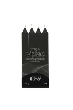 VELAS PACK 4 180 G NEGRO