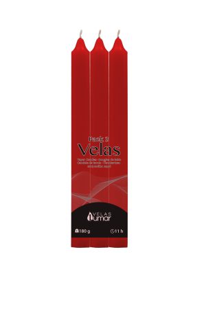 VELAS PACK 3 176 G ROJO