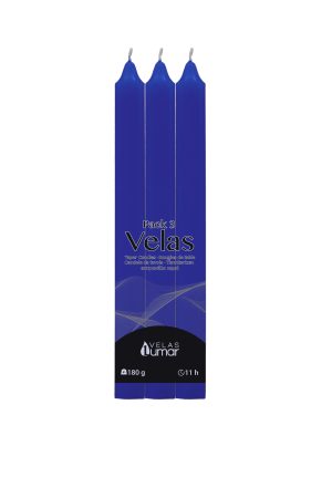 VELAS PACK 3 176 G AZUL