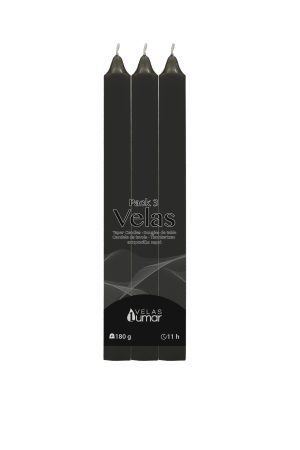 VELAS PACK 3 176 G NEGRO