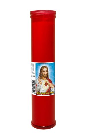 VELA ROJA CORAZON DE JESUS270 X 55 MM