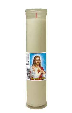 VELA BLANCA CORAZON DE JESUS 270 X 55 MM