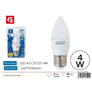 Bombilla LED C37 E27 4W 3000K