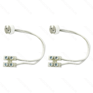 Portalámparas de cerámica G5.3, blanco