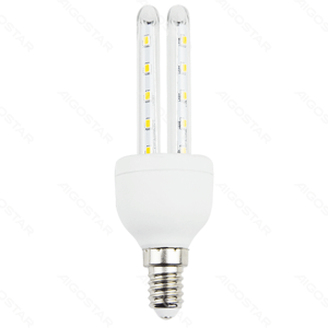 Bombilla LED T3 E14 de 4W y 2U, luz blanca cálida de 3000K.