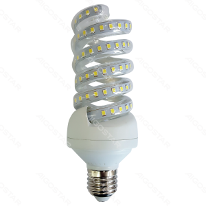 Bombilla LED espiral E27 de 18 W, luz blanca fría de 6400 K.