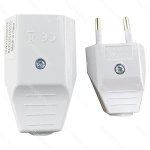 Enchufes alemanes macho y hembra, 10 A, blancos