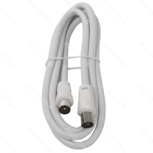 Cable de TV, 1,5 m, blanco