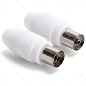 Conector de TV hembra, 2 uds, blanco