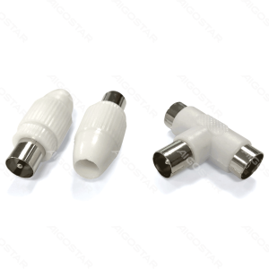 Conector de antena de TV, clavijas de TV y de hembra a hembra, blanco