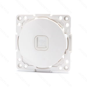 Pieza para toma de teléfono alemán/francés de 1 vía, blanco