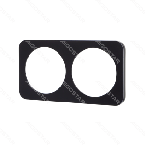 Placa de pared de plástico negra de dos módulos, fabricada en Alemania y Francia.