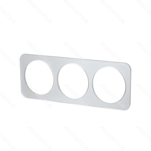 Placa de pared de vidrio de tres módulos germano-francesa plateada