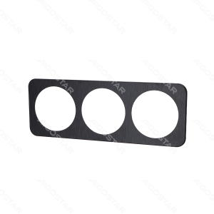 Placa de pared de aluminio negra de tres módulos, fabricada en Alemania y Francia.