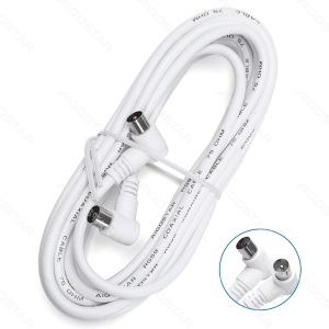 Cable de TV, 5 m, ángulo recto, blanco