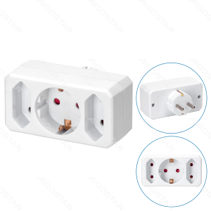 Adaptador de enchufe alemán de 1 a 3