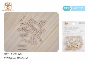 PINZAS DE MADERA PARA MANUALIDADES 2,5 CM 20 PIEZAS