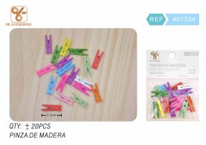 PINZAS DE MADERA PARA MANUALIDADES 2,5 CM 20 PIEZAS