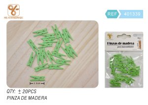 PINZAS DE MADERA PARA MANUALIDADES 2,5 CM 20 PIEZAS