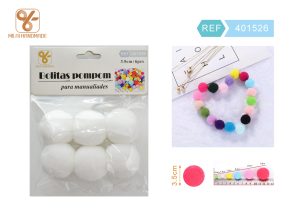 BOLITAS POMPOM 3,5 CM 6 PIEZAS
