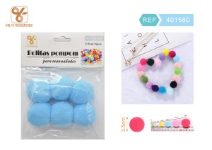 BOLITAS POMPOM 3,5 CM 6 PIEZAS