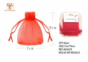 BOLSA DE ORGANZA 7 X 9 CM 6 PIEZAS