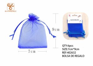 BOLSA DE ORGANZA 7 X 9 CM 6 PIEZAS