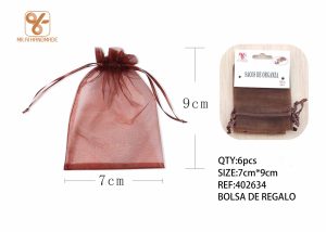 BOLSA DE ORGANZA 7 X 9 CM 6 PIEZAS