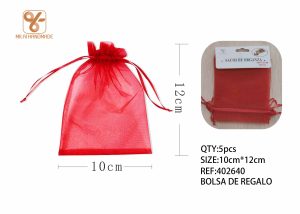 BOLSA DE ORGANZA 10 X 12 CM 5 PIEZAS