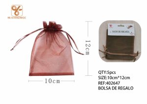 BOLSA DE ORGANZA 10 X 12 CM 5 PIEZAS