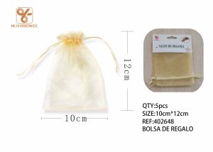 BOLSA DE ORGANZA 10 X 12 CM 5 PIEZAS