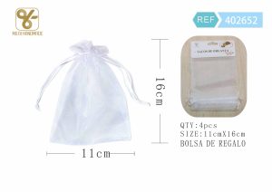 BOLSA DE ORGANZA 11 X 16 CM 4 PIEZAS