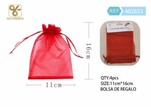 BOLSA DE ORGANZA 11 X 16 CM 4 PIEZAS
