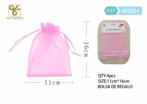 BOLSA DE ORGANZA 11 X 16 CM 4 PIEZAS