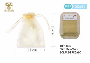 BOLSA DE ORGANZA 11 X 16 CM 4 PIEZAS