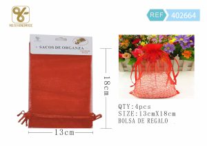 BOLSA DE ORGANZA 13 X 18 CM 4 PIEZAS