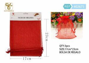 BOLSA DE ORGANZA 17 X 23 CM 3 PIEZAS