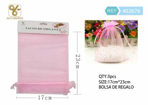 BOLSA DE ORGANZA 17 X 23 CM 3 PIEZAS