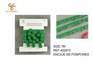 ENCAJE DE POMPON VERDE