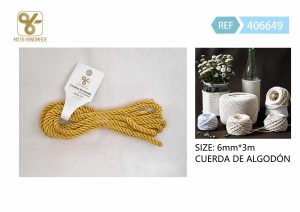 CORDON TRENZADO PARA MANUALIDADES 6 MM X 3 M