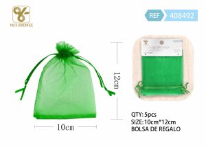 BOLSA DE ORGANZA 10 X 12 CM 5 PIEZAS