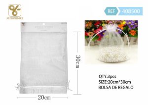 BOLSA DE ORGANZA 20 X 30 CM 3 PIEZAS